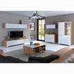 Vitrinekast Shino Wit glas/Riviera eikenhouten look