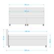 Letto boxspring Matara Tessuto - 180 x 200cm