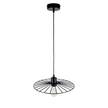 Hanglamp Antonella Zwart - Massief hout - Metaal - Hoogte: 110 cm