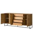 Buffet Nozza I Placage en bois véritable - Chêne / Noir