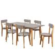 Table de jardin Lindholm I Acacia massif - Gris / Marron