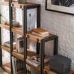 Scaffale Manchester Acacia legno massello / metallo, acacia, antracite