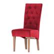 Chaise capitonnée Selda II Velours / Hêtre massif - Rouge