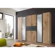 Armoire Diver Anthracite / Imitation chêne parqueté - Largeur : 270 cm