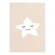 Afbeelding Slapende Ster verwerkt hout - beige/wit