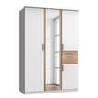 Armoire Koblenz I Avec compartiment pour accessoires - Blanc / Imitation chêne - Largeur : 135 cm