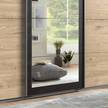 Zweefdeurkast Minden incl. spiegel - Grof gezaagd eikenhouten look/grafiet - Breedte: 270 cm