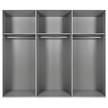 Zweefdeurkast Minden incl. spiegel - Grof gezaagd eikenhouten look/grafiet - Breedte: 270 cm