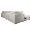 Wohnlandschaft Dixwell Webstoff Palila: Granit - Longchair davorstehend rechts