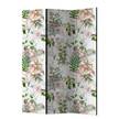 Kamerscherm Beautiful Garden (3-delig) vlies - wit/groen/roze - 135 x 172 cm