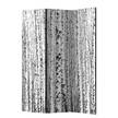 Paravent Birch Forest (3-teilig) Vlies - Weiß / Schwarz - 135 x 172 cm