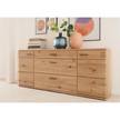 Dressoir Salvo deels massief eikenhout - Bianco balkeneikenhout/grijs