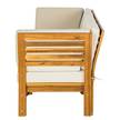 Loungebank LEXI 3-delig geweven stof/massief acaciahout - wolwit/bruin - Wol wit