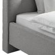 Lit capitonné Woodlake I Tissu structuré Mali: Gris - 140 x 200cm - Sans espace de rangement
