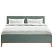 Gestoffeerd bed Kaarina Structuurstof Mali: Mint - 200 x 200cm - Zonder opbergruimte