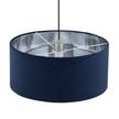 Suspension Satley Velours / Métal - 1 ampoule - Bleu