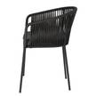 Tuinstoel Yanet (set van 4) staal/polyester - zwart - Zwart