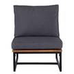 Loungefauteuil LeRoy II polyester/massief acaciahout - grijs/acaciahout