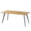 Eettafel Danica fineer van echt hout - mat donkergrijs/essenhout