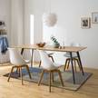 Eettafel Danica fineer van echt hout - mat donkergrijs/essenhout