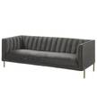 Sofa Borlo (3-Sitzer) Samt- Grau - Grau
