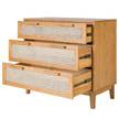 Kast CANEE 80 cm Weens vlechtwerk/fineer van echt hout - Eik