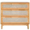 Kast CANEE 80 cm Weens vlechtwerk/fineer van echt hout - Eik