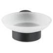 Seifenablage Bosio Milchglas / Edelstahl - Schwarz