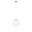 Hanglamp Apple melkglas/staal - 1 lichtbron - Diameter: 20 cm