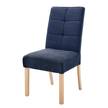 Gestoffeerde stoel Brachy (set van 2) vlakweefsel/massief beukenhout - Nachtblauw