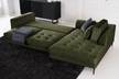 Ecksofa GAILLON mit Longchair Microfaser Cori: Dunkelgrün - Longchair davorstehend rechts