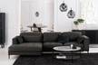 Ecksofa GAILLON mit Longchair Microfaser Cori: Dunkelgrau - Longchair davorstehend links