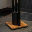 Stand WC-Garnitur Bambusa Stahl / Bambus - Schwarz