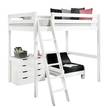 Hochbett Pino VI (3-teilig) Weiß - Massivholz - 209 x 190 x 215 cm