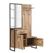 Compacte garderobe Voru eikenhouten look/zwart