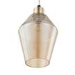 Hanglamp Alonas glas/ijzer - 1 lichtbron - Barnsteenkleurig