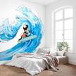 Vlies-fotobehang Mickey Surfing vlies - blauw