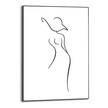 Gerahmtes Bild Silhouette Frau Holzwerkstoff - Weiß - 50 x 70 x 1,6 cm
