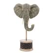 Sierobject Elephant Head Pearls grijs - steen