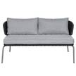 Canapé de jardin Desha Polyester / Acier inoxydable - Noir / Gris