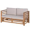 2-Sitzer Gartensofa Estela aus Akazie Polyester / Akazie massiv - Braun / Grau