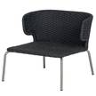 Designer Loungesessel Desha Polyester / Edelstahl - Schwarz / Grau