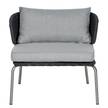 Designer Loungesessel Desha Polyester / Edelstahl - Schwarz / Grau
