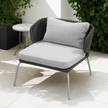Designer Loungesessel Desha Polyester / Edelstahl - Schwarz / Grau