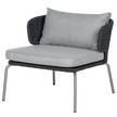 Designer Loungesessel Desha Polyester / Edelstahl - Schwarz / Grau
