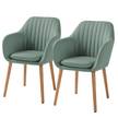 Armlehnenstuhl TILANDA Webstoff Cors: Mintgrau - 2er Set