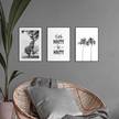 Set afbeeldingen Happy Vrijheid (3 stk) Print in houten lijst - zwart