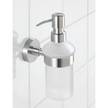 Portasapone Bosio Vetro opalino / Acciaio inox - Contenitore: 200 ml - Opaco