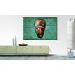 Canvas Wood Face Tela / Legno massello di abete - Turchese / Marrone