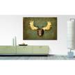 Canvas The Elk Tela / Legno massello di abete - Marrone / Verde